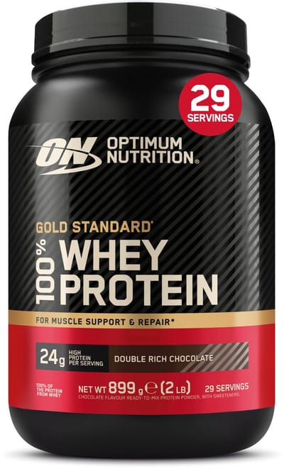 Optimum Nutrition Gold Standard 100% Whey Protein - Double Rich Chocolate - Proteine Poeder - Eiwitshake - 900 gram (28 servings)