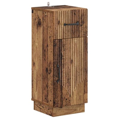 vidaXL - Badkamer - Opbergkast - HOORN - Oud - hout - 30 - x - 31 - x - 77 - cm - Bewerkt - hout