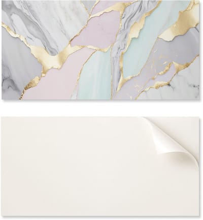Zelfklevend vinylpaneel met print voor de woonkamer, 100x50 cm, abstract marmerpatroon.