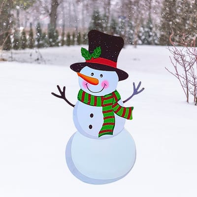 Janse® Sneeuwman tuinsteker - Kerst - Kerstversiering - Kerstaccessoires - Decoratief kerstfiguur - Tuindecoratie - Feestdagen - Tuinversiering - Winter figuren - Metalen tuinstekers