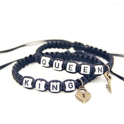 King & Queen Armband Set voor Hem en Haar - Hartje - Sleutel - Romantisch Liefdes Cadeau - Valentijnsdag - Valentijn Cadeautje voor Mannen