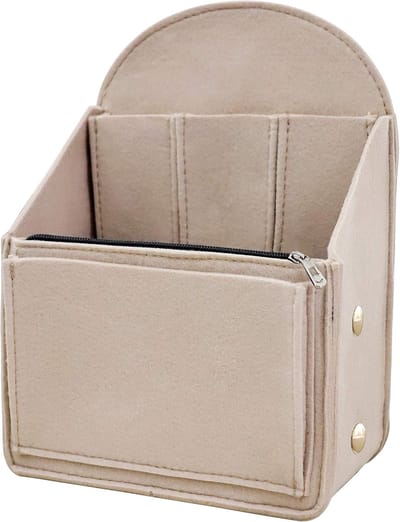 Famanu – Vilt rugzak organizer insert voor rugzak organizer universele tas in tas heren of vrouwen schoudertassen organizer handtas schoudertas organisatoren (3 kleuren - 2 maat) - Beige (beige) - SY/Felt-BP0014/Beige-L