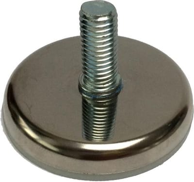 Stalen stelvoet chroom rond ø 5,5 cm en hoogte 1 cm (M10) - Set van 4 stuks