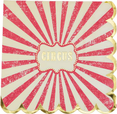 ARTYFETES - 16 vintage circus papieren servetten 33 x 33 cm 3-laags