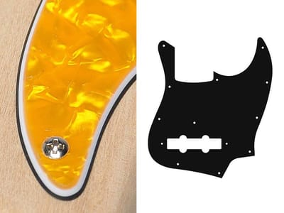 Boston JB-310-PY pickguard, Jocker bass, standard, 3 ply, pearl yellow