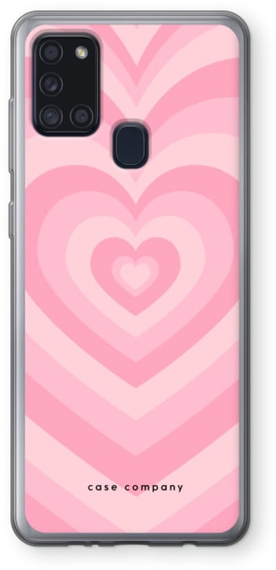 Case Company® - Hoesje geschikt voor Samsung Galaxy A21s hoesje - Hart Roos - Soft Cover Telefoonhoesje - Bescherming aan alle Kanten en Schermrand