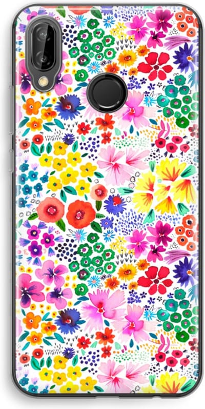 Case Company® - Hoesje geschikt voor Huawei P20 Lite hoesje - Little Flowers - Soft Cover Telefoonhoesje - Bescherming aan alle Kanten en Schermrand