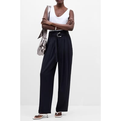 French Connection Vinnie D.ring Belted Trouser Navy Größe: 10 | Stoffhosen Outlet | Damen | Blau