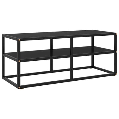 vidaXL - Tv-meubel - met - zwart - glas - 100x40x40 - cm - zwart