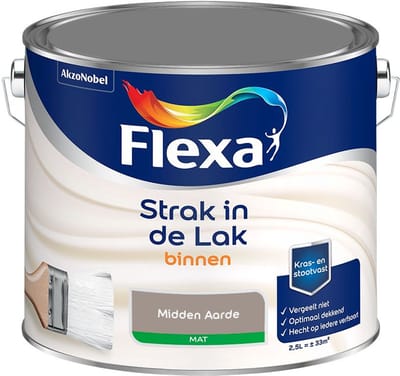 Flexa - Strak In De Lak Binnenlak Mat - Midden Aarde - Mengverf - 2,5 L