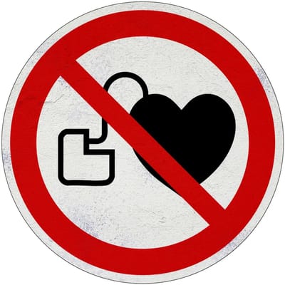 Geen pacemakers verbodsbord - P007 | Sign Again materiaal | 10 cm