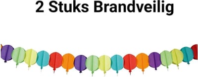 2x Slinger Ballonnen Brandvertragend/ Brandveilig. Garland, Versiering, Themafeest, Verjaardag, Horeca, Carnaval.