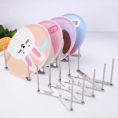 Famanu – Set van 2 uitschuifbare pannendekselrekken van roestvrij staal, multifunctionele organizer voor potdeksels, bakplaten en servies