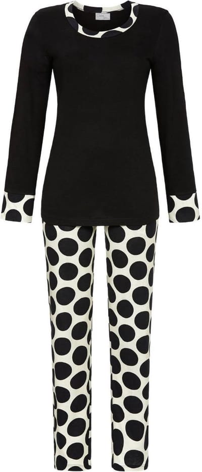 Zwarte stippen pyjama Ringella - Zwart - Maat - 40