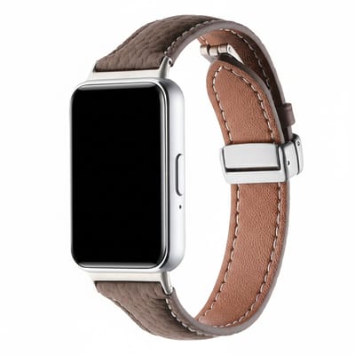 Leren bandje - geschikt voor Huawei Watch Fit 5 (PRO), Watch Fit 4 (Pro), Watch Fit 3 - leer met magneetsluiting - bruin