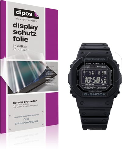 dipos – 6x Beschermfolie geschikt voor Casio G-Shock GW-5000-HS | Krasbestendige & heldere Screenprotector Ultra-Thin