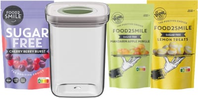 & FRIENDS | Food2Smile + Smart Seal 1L Cherry Berry Burst - Mandarin Apple Mingle - Lemon Treats - Transparant -