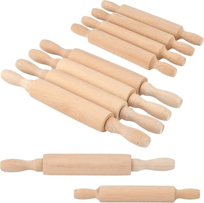 14 Stks Mini Houten Deegroller 14/20 cm Kleine Klei Deegroller Pin Klassieke Houten Roller Pins voor Bakken Non-Stick Deeg Roller Pins met 2 Handvat voor Pizza Klei Pasta Brood Gebak Koekjes