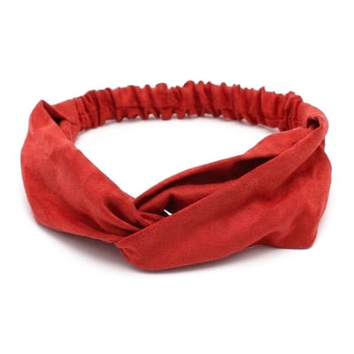 Rode stoffen haarband dames – elastische hoofdband met twist design – zachte modieuze haarband voor dagelijks gebruik, yoga en skincare