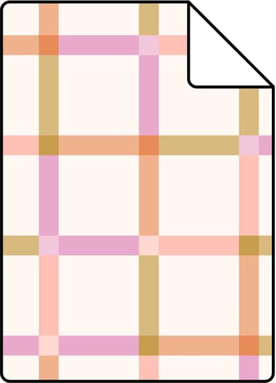 Proefstaal ESTAhome behang geblokt motief roze, paars en groen - 26.5 x 21 cm - 132061-S