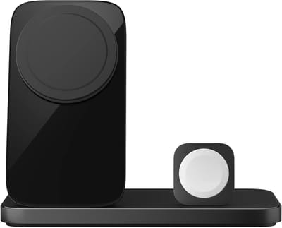Nomad Stand One Max MagSafe Qi2.2 draadloze oplader – Ondersteunt opladen tot 25W – Inclusief Apple Watch snellader – Uitgerust met Qi laadplek voor AirPods en koptelefoons - Zwart