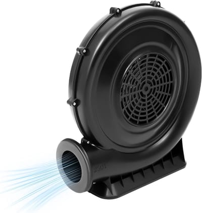 Opblaasbare Ventilator - Luchtblazer Springkussen - Springkussen Opblazen - Krachtige Luchtefficiëntie - 420 m³/u - Zwart