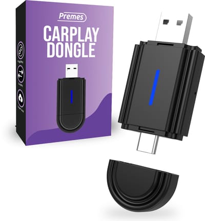 Premes - 2 in 1 Mini Carplay Dongle - Draadloos Carplay - Android Auto Dongle - Bluetooth Dongle - Carplay Adapter - Dongel - Draadloze Carplay - Wireless - Draadloos - Car Dongle - USB