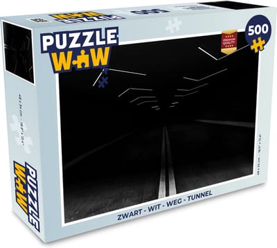 Puzzel Zwart - Wit - Weg - Tunnel - Legpuzzel - Puzzel 500 stukjes