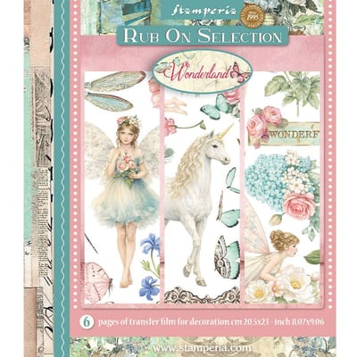 Stamperia - Wonderland Rub-On 20,5x23cm Assortment (6pcs) (DFLRBXG08)