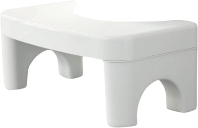 Opvouwbare Toiletkruk Antislip - Draagbare Voetenbank Voor Volwassenen - Verdikt Ontwerp - Voor Badkamer - Hurken En Zindelijkheidstraining - Wit - Afmeting 40x22x17 cm
