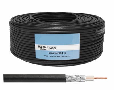 RG-58 Cu coaxkabel zwart – 50 Ω, 5 mm – 100 meter (LX-K506)