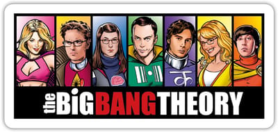 The Big Bang Theory Stripfiguren Comic Characters Sticker maat S (10 x 10 cm)