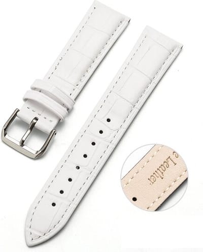 By Qubix - Geschikt voor Garmin bandje - Geschikt voor Garmin Vivomove 3 / HR / Luxe / Sport / Style / Trend - Crocodile leren bandje - Wit - Smartwatch bandje 20mm