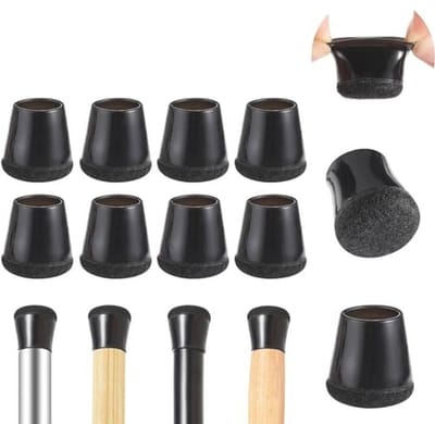 Antislip Siliconen Stoelpootbeschermers met Vilt - 8 Stuks, Krasbestendig voor Meubels en Vloeren, Voor Ronde Stoelen, 14 - 20 mm