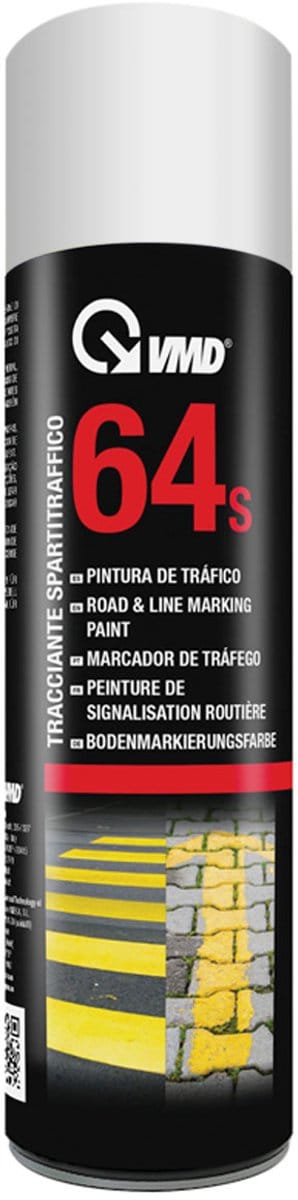 Markeerverf Wit 500ml - UV- & Slijtvaste Verfspray | Voor Wegenbouw, Parkeerplaatsen & Veiligheidsmarkering | Geschikt voor Beton, Asfalt & Metaal | VMD64S [17264S-WH]