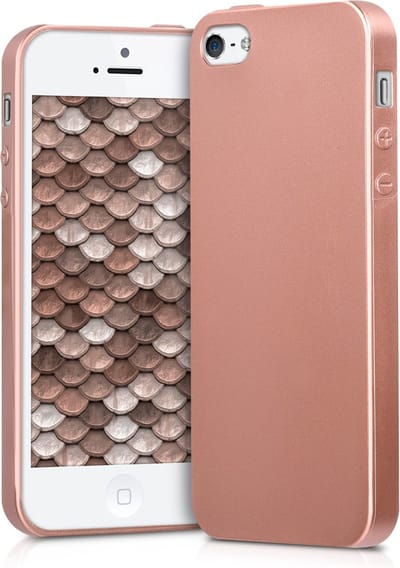 kwmobile telefoonhoesje geschikt voor Apple iPhone SE (1.Gen 2016) / iPhone 5 / iPhone 5S - Hoesje voor smartphone - Back cover in metallic roségoud