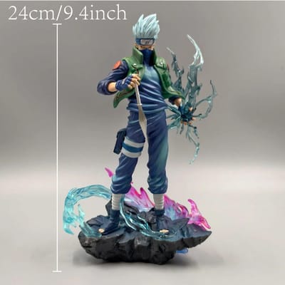 24cm 9,4 inch Anime Hatake Kakashi Actiefiguren Pvc Standbeeld Bureau Ornament Set Standbeeld Model Ornament Kamer Bureau Speelgoed groen