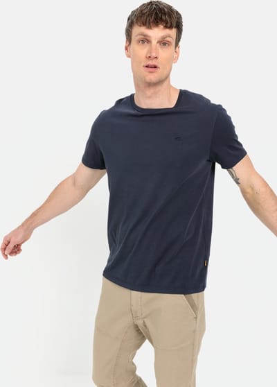 camel active Basic T-shirt van duurzame organic cotton - Maat menswear-XXL - Donkerblauw