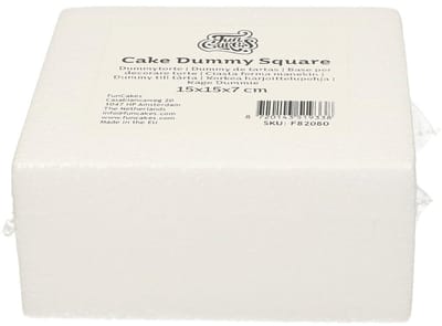 FunCakes Taart Dummy - Piepschuim Blok - Vierkant - 15x15x7 cm