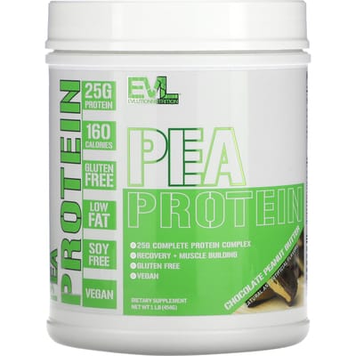EVLution Nutrition, Protéine de Pois, Saveur Chocolat Beurre de Cacahuète, 1 lb (454 g)