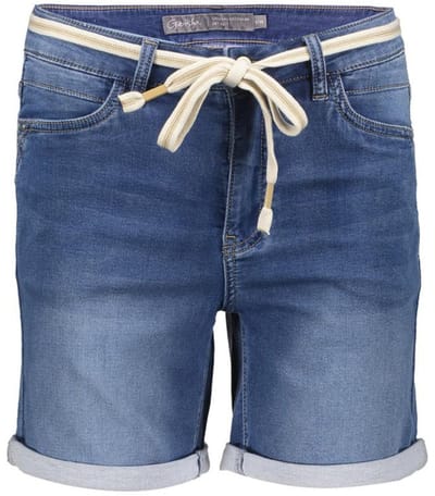 Geisha blauwe dames broek   Stonewash wassing   Regular fit   5-Pocket zakken   Knoop- en ritssluiting   Regular waist Blauw XL