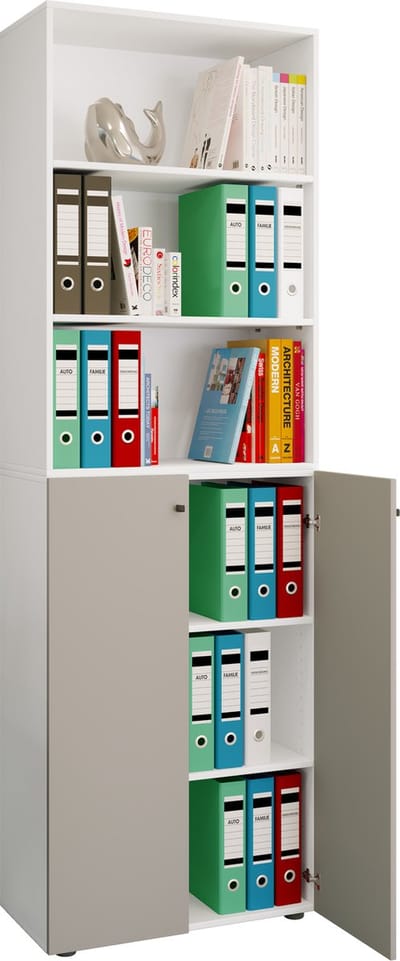 Kantoorkast Boeken Mappen Archiefkast Kantoormeubelen Kast Lona 6-vaks draaideuren Legplank