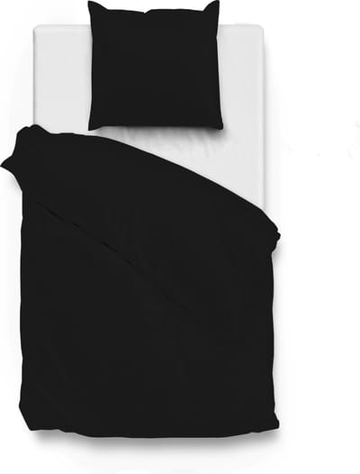 Zohome Satinado Dekbedovertrek - Eenpersoons - Katoensatijn - 140x200-220cm - Zwart