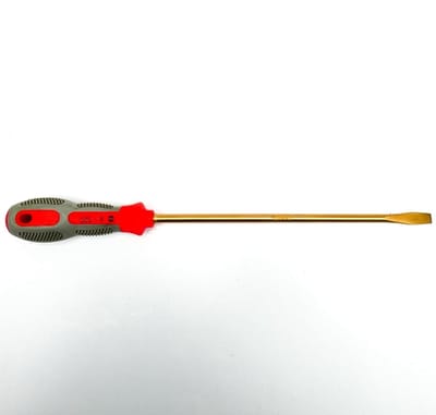 Sleufschroevendraaier 9 x 250 mm voor ATEX zones en sterke magneten - vonkvrij vonkarm - beryllium-koper - antimagnetisch.