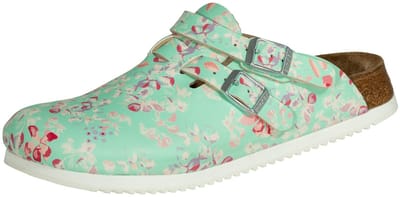 Birkenstock Kay SL Dames Werkklompen Flower Field Mint Narrow-fit |  Groen | Imitatieleer | Maat 40