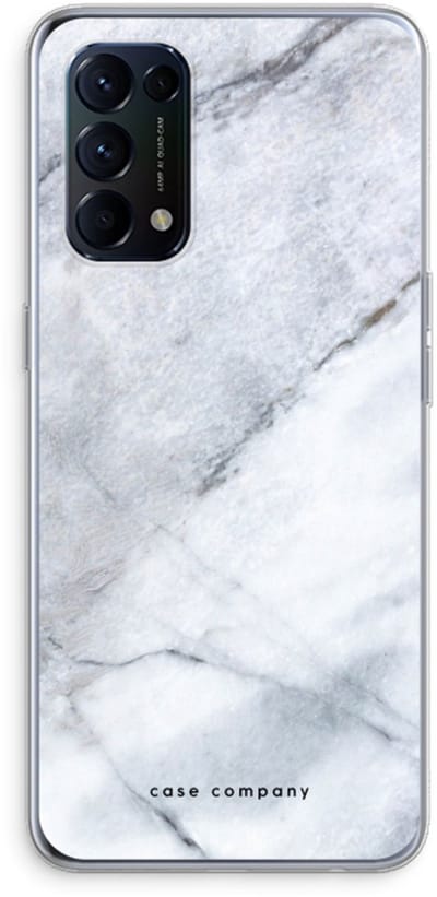 Case Company® - Hoesje geschikt voor Oppo Find X3 Lite hoesje - Witte marmer - Soft Cover Telefoonhoesje - Bescherming aan alle Kanten en Schermrand