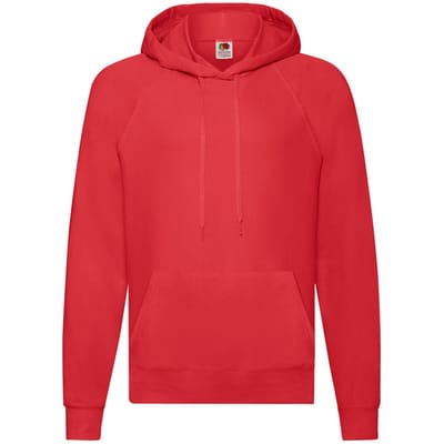 Fruit of the Loom Heren Lichtgewicht Pullover Hoodie (Rood)