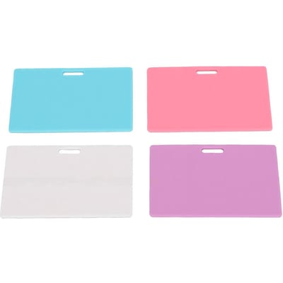4 pièces Notes Badge Horizontal Léger Silicone Réutilisable Effaçable Bloc-notes Badge pour Hôpital Clinique