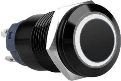 Push schakelaar witte verlichting - 16mm