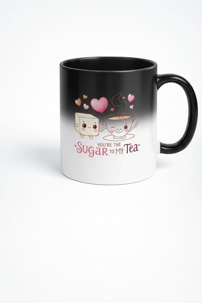 You're the Sugar to My Tea" Magische Mok | Liefdevol Warmtemok Cadeau | Uniek Valentijnscadeau